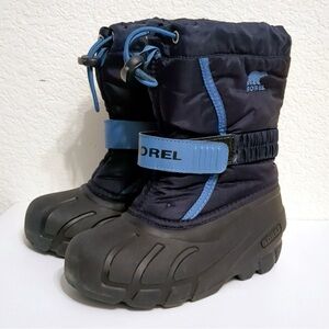 Sorel Little Kid's SZ: 12 Flurry Snow Boots Blue And Black Waterproof Felt Lined
